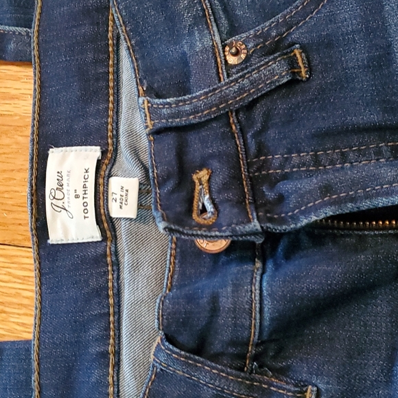 J.Crew 27 Toothpick Jeans Wash 8" Rise - Picture 4 of 6